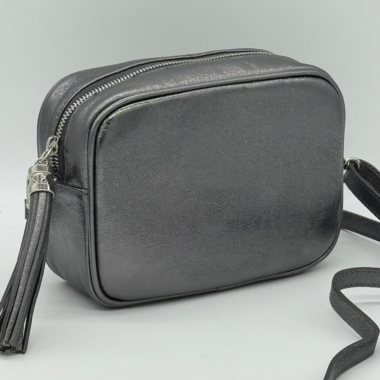 Leather Metallic Crossbody Bag