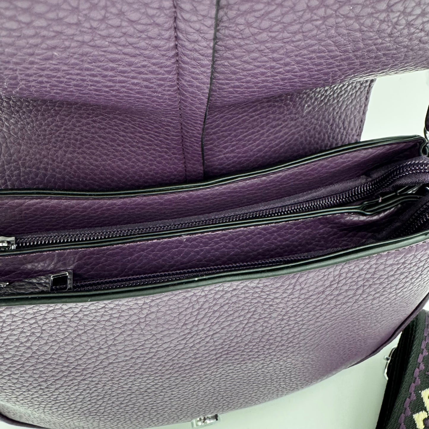 Faux Leather Crossbody Saddle Bag