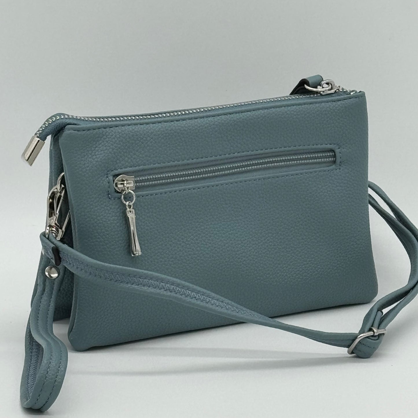 Faux Leather Clasp Crossbody Bag