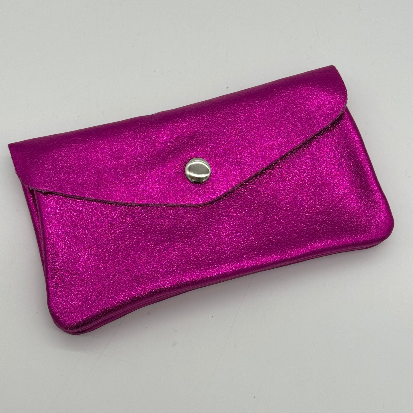 Leather Metallic Popper Purse