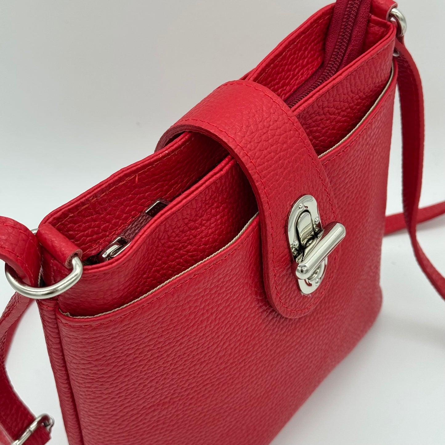 Leather Small Messenger Crossbody Bag