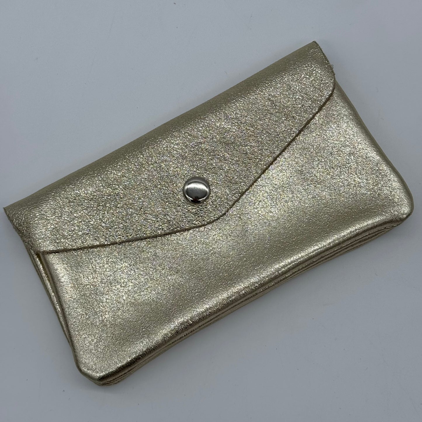 Leather Metallic Popper Purse