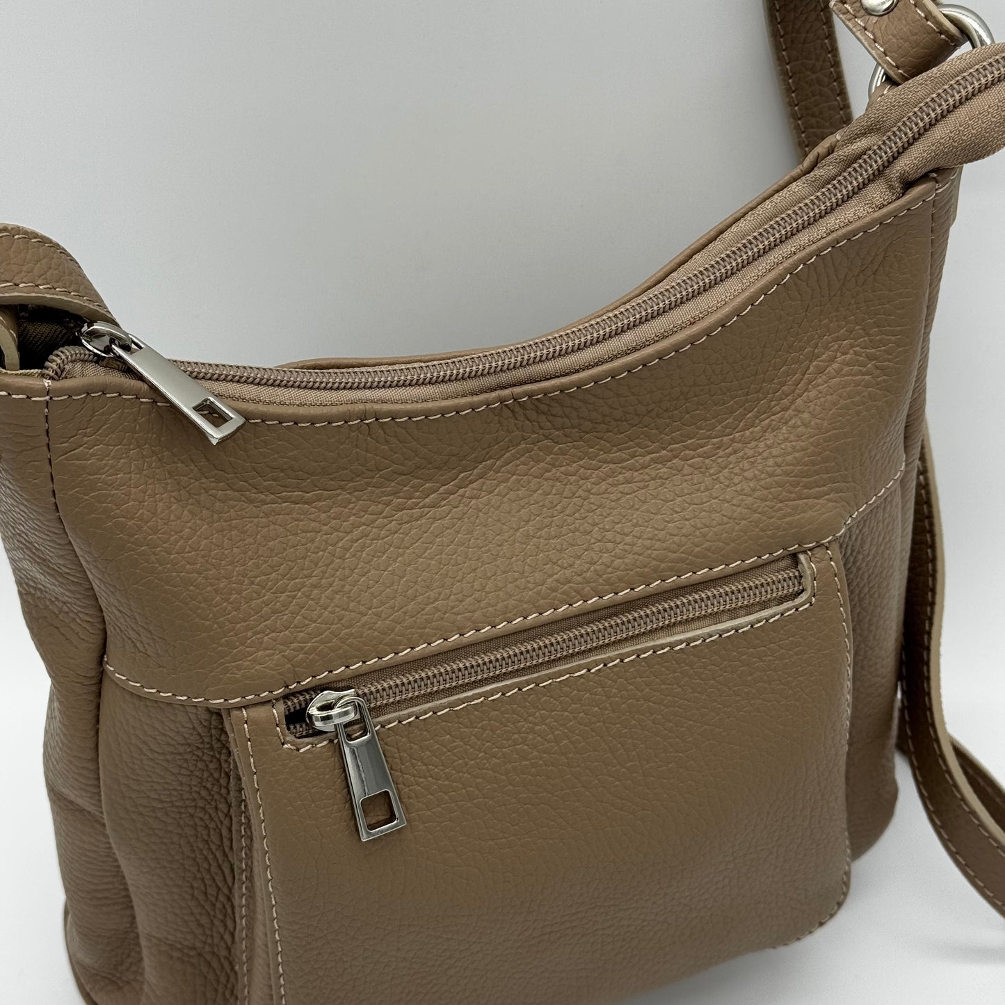 Leather Messenger Crossbody Bag
