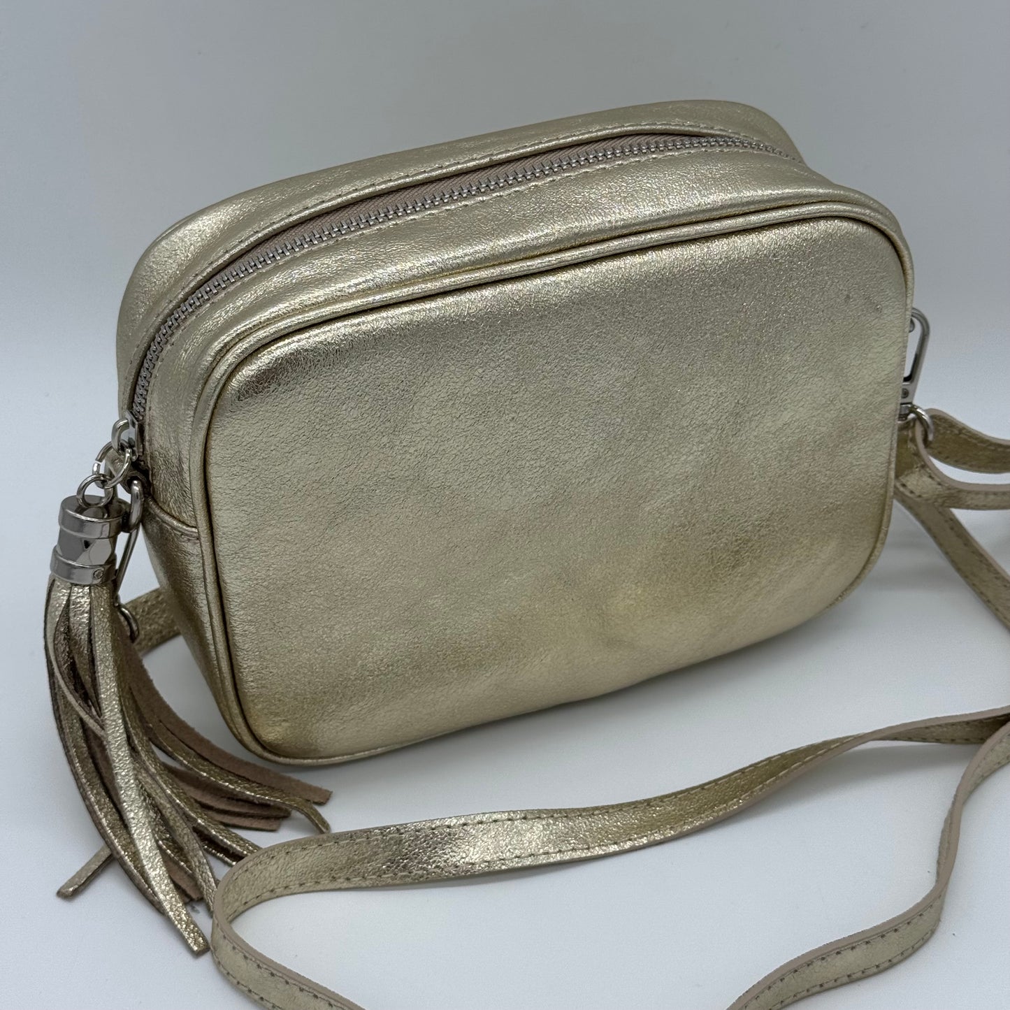 Leather Metallic Crossbody Bag