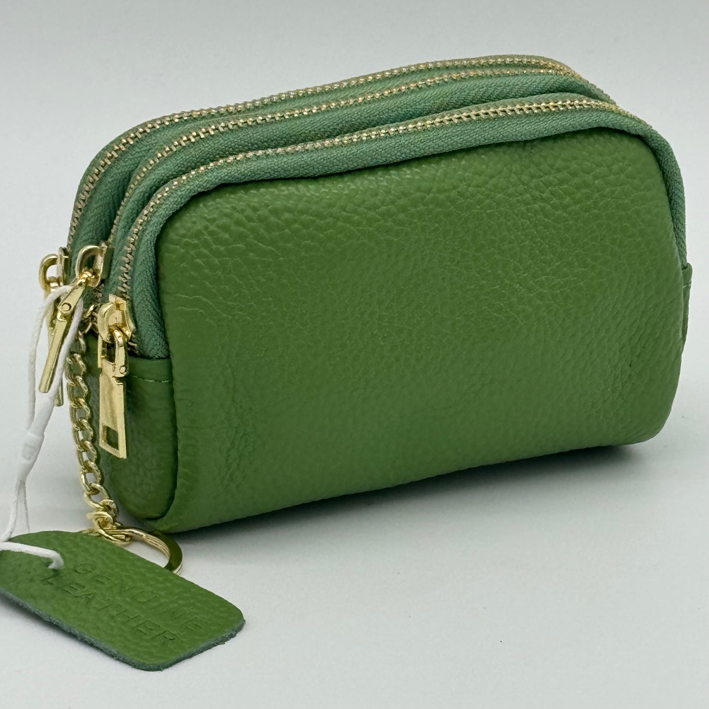 Leather Triple Zip Purse