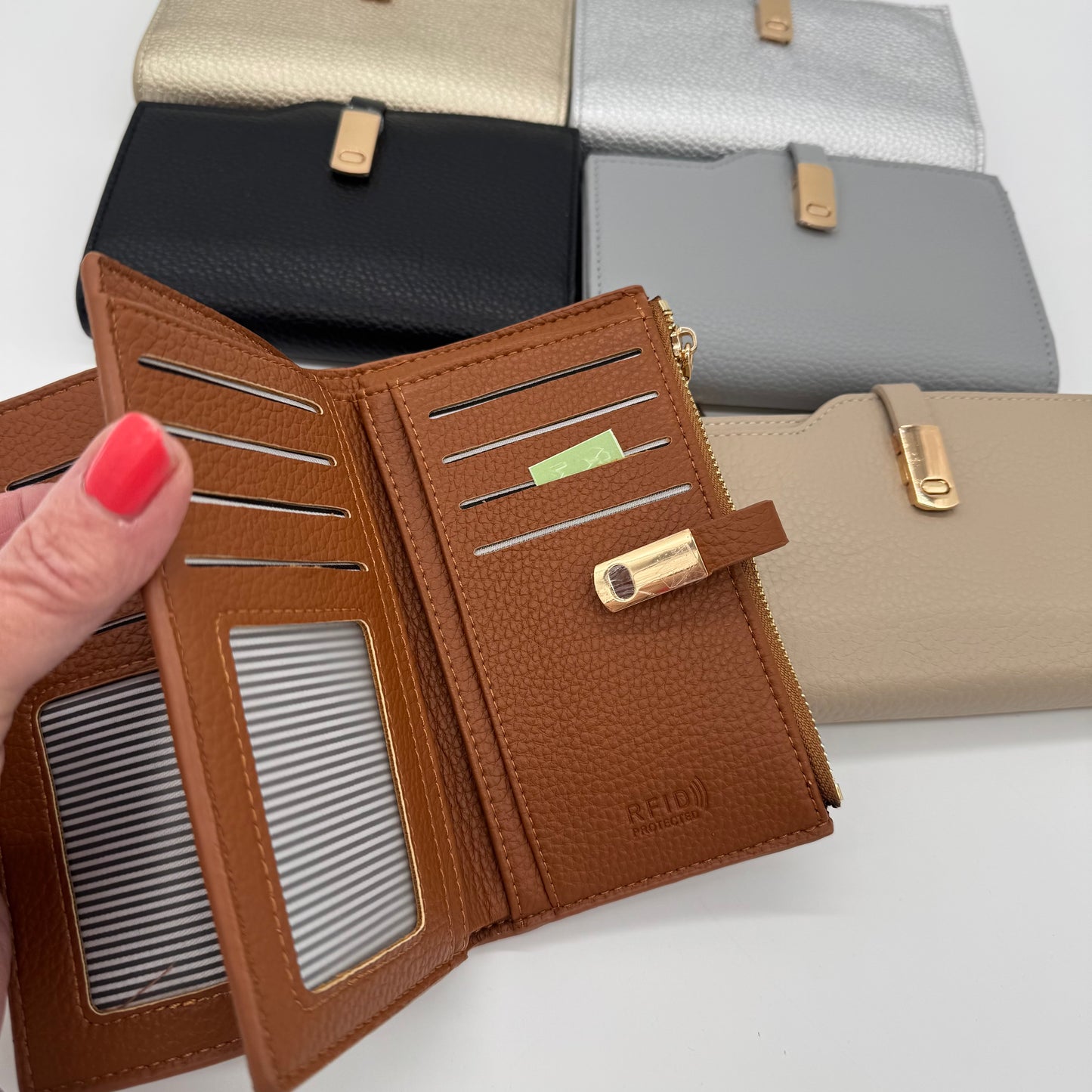 Faux Leather RFID Bifold Purse