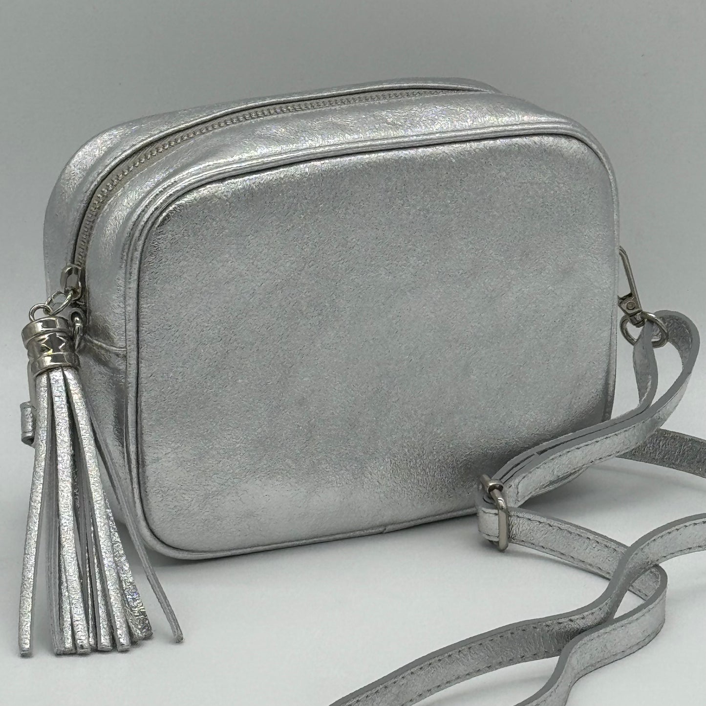 Leather Metallic Crossbody Bag