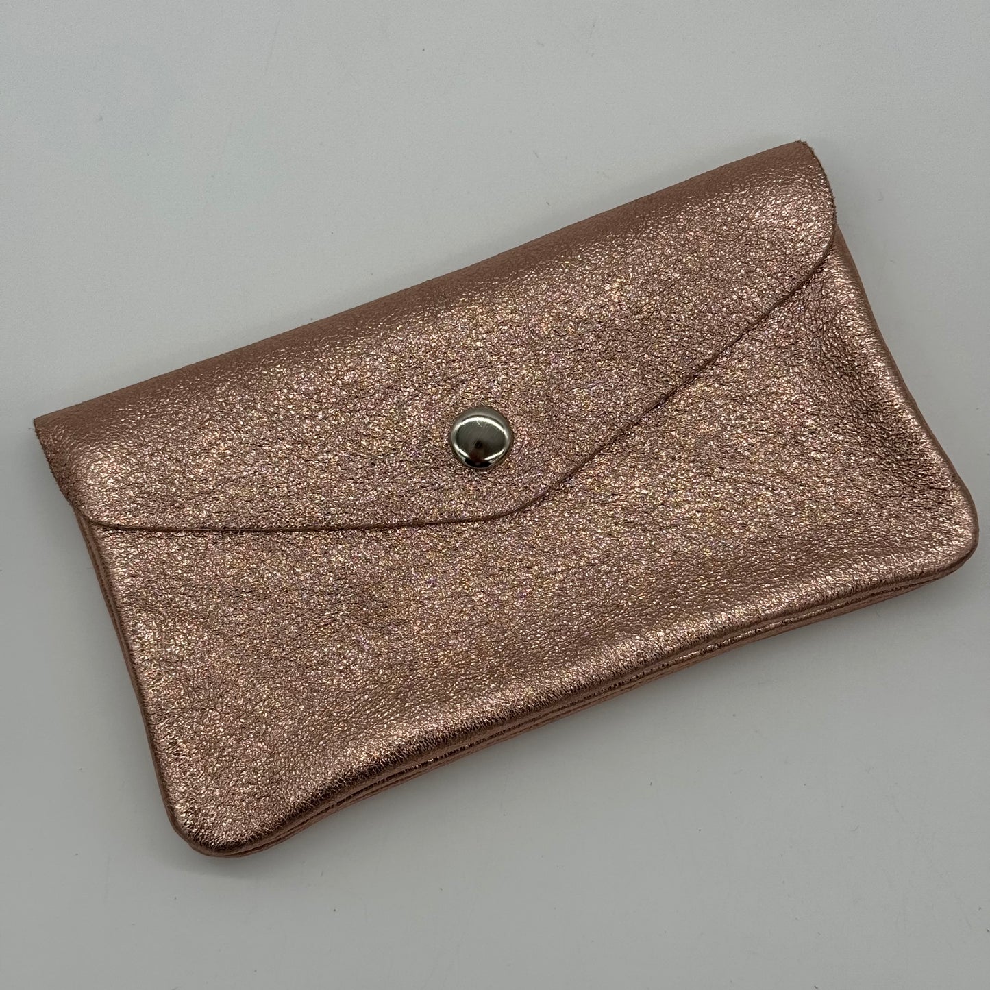 Leather Metallic Popper Purse