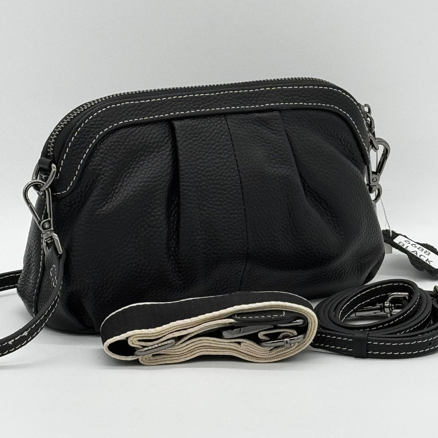 Leather Pleated Bag