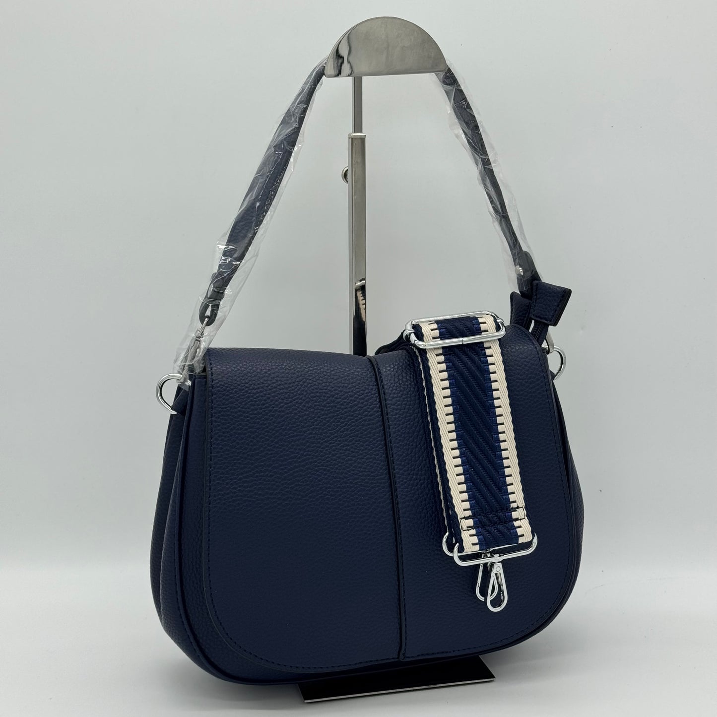 Faux Leather Crossbody Saddle Bag