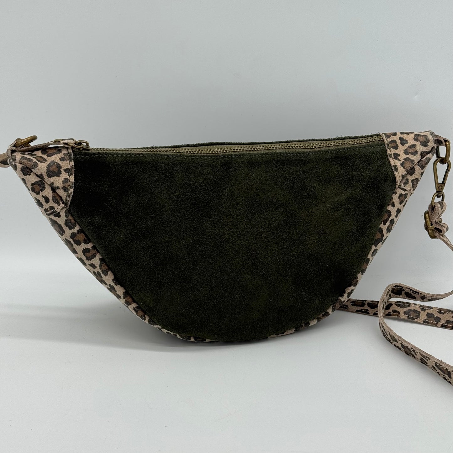 Suede Dumpling Style Crossbody Bag