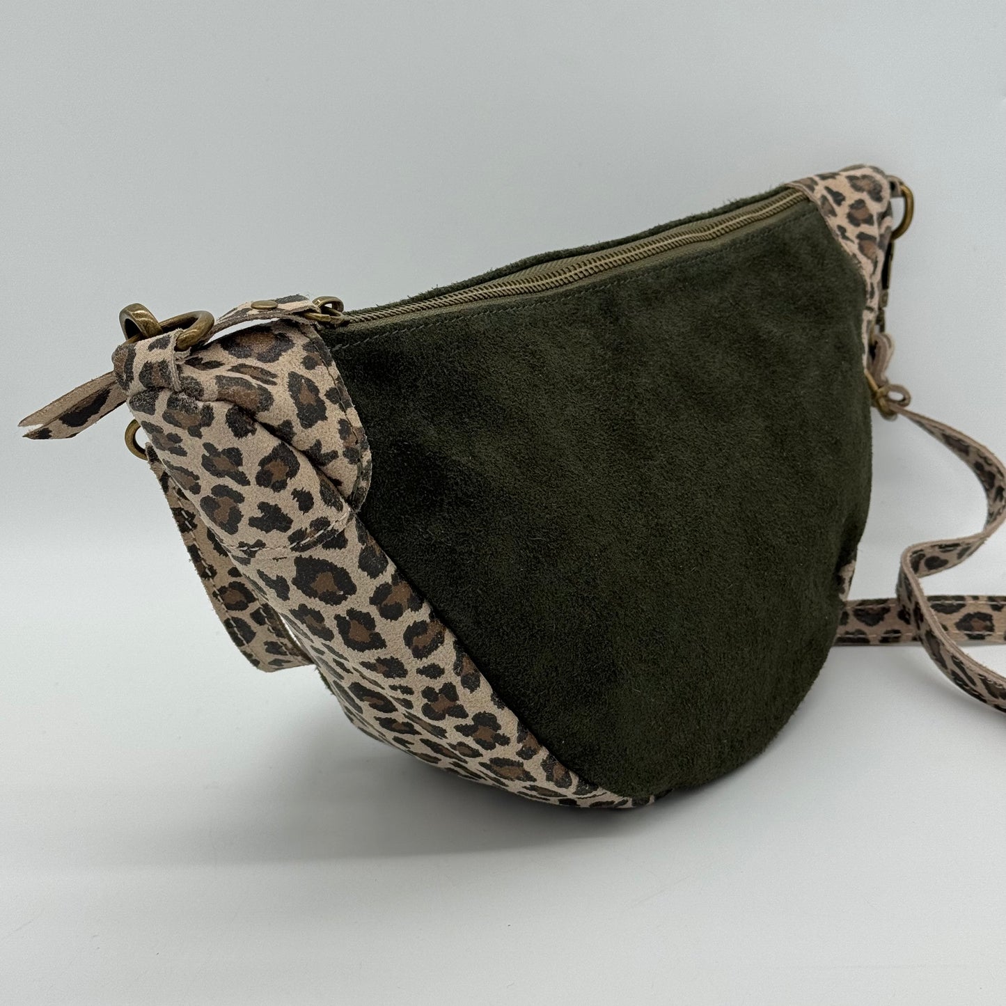Suede Dumpling Style Crossbody Bag