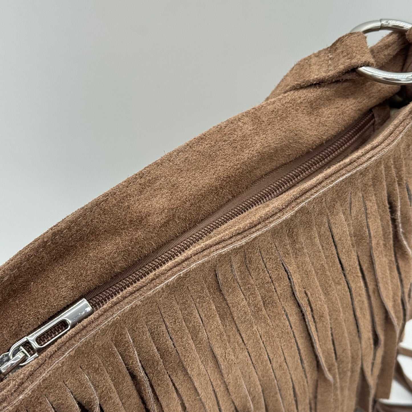 Suede Fringing Messenger Style Crossbody Bag