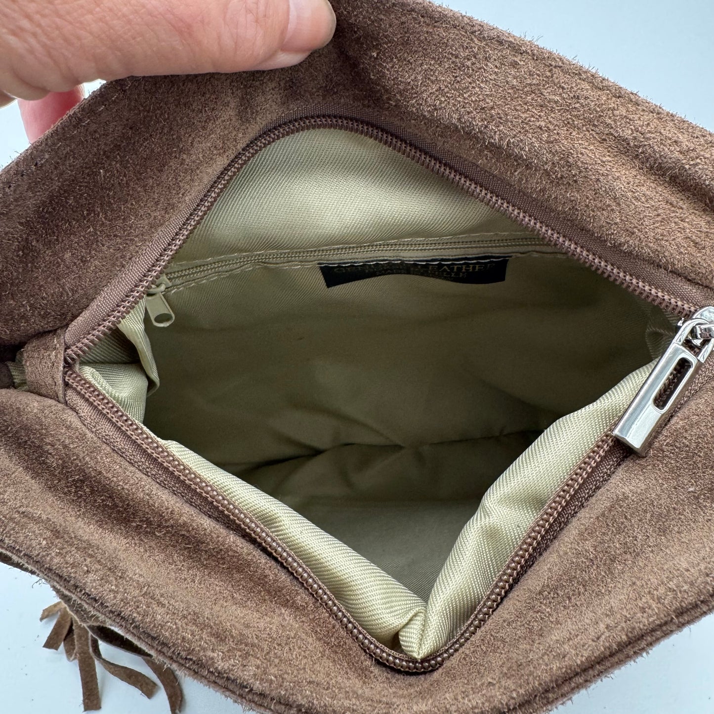 Suede Fringing Messenger Style Crossbody Bag