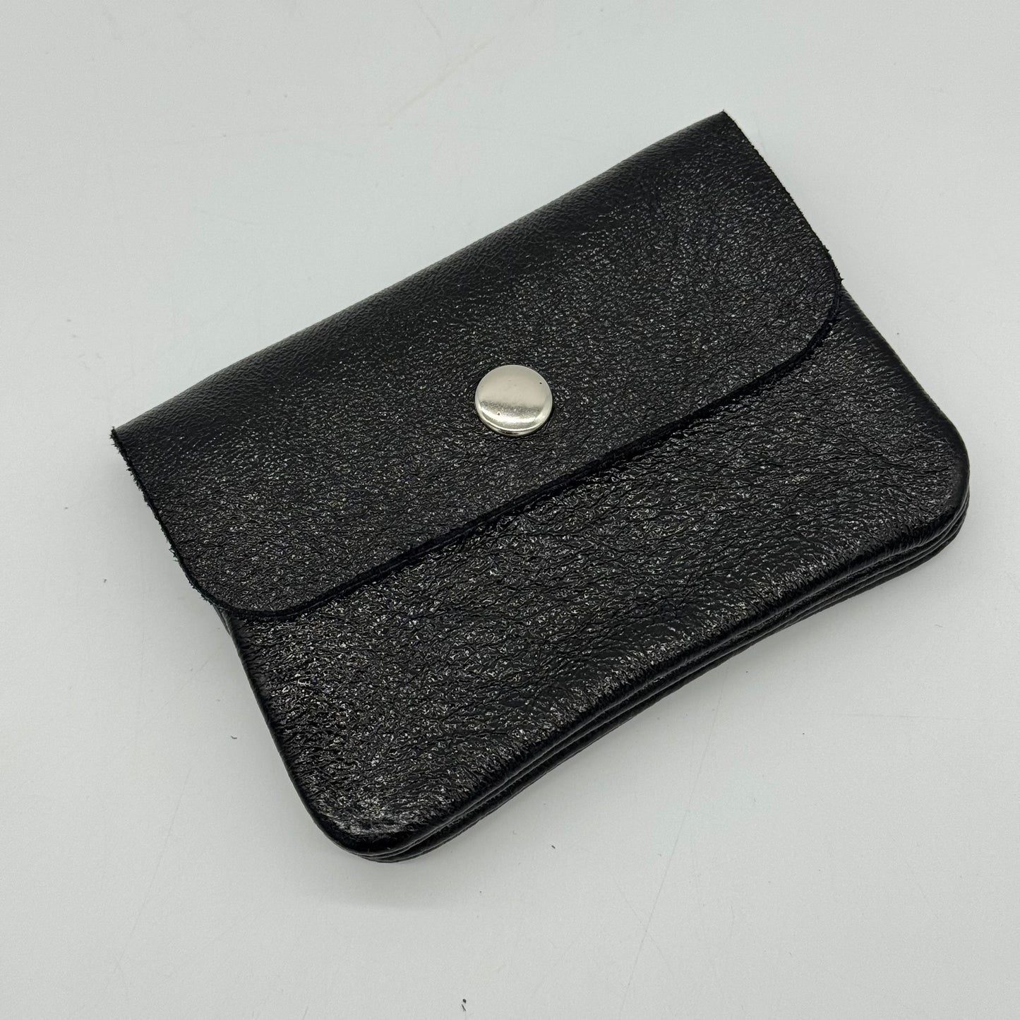 Leather Metallic Mini Popper Purse