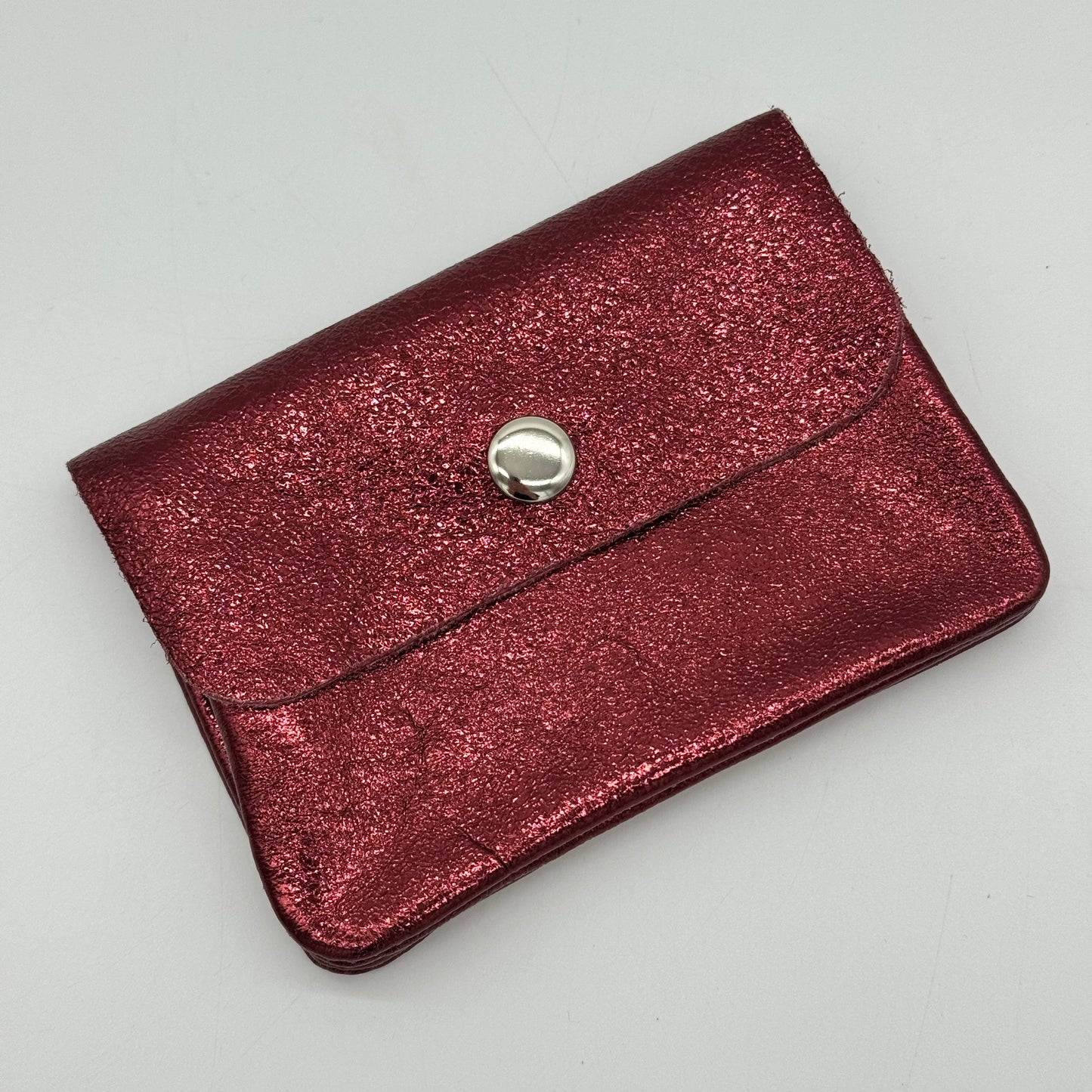 Leather Metallic Mini Popper Purse