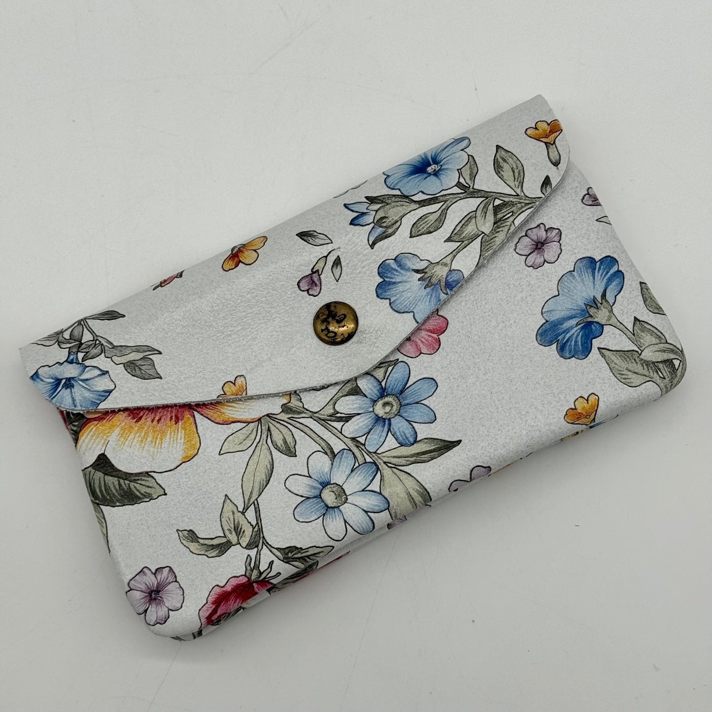 Leather Floral Popper Purse