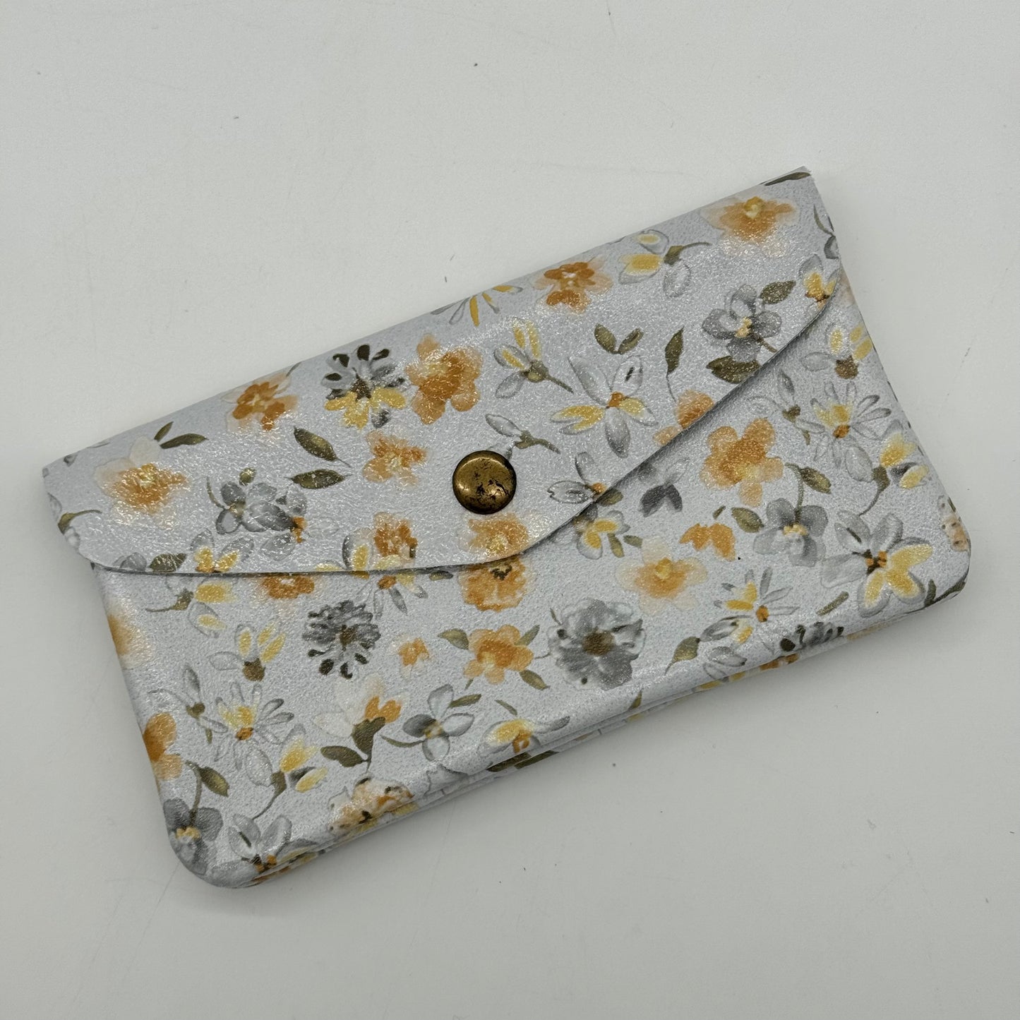 Leather Floral Popper Purse