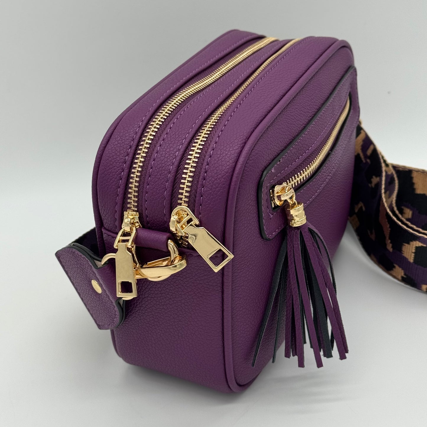 Faux Leather Crossbody Camera Bag