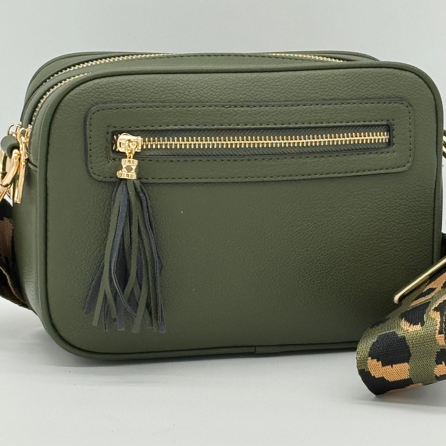 Faux Leather Crossbody Camera Bag