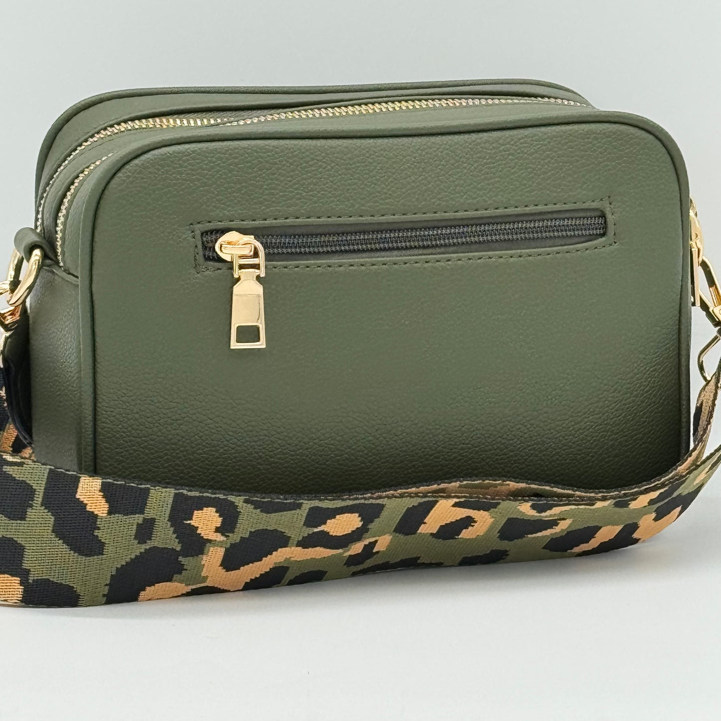 Faux Leather Crossbody Camera Bag