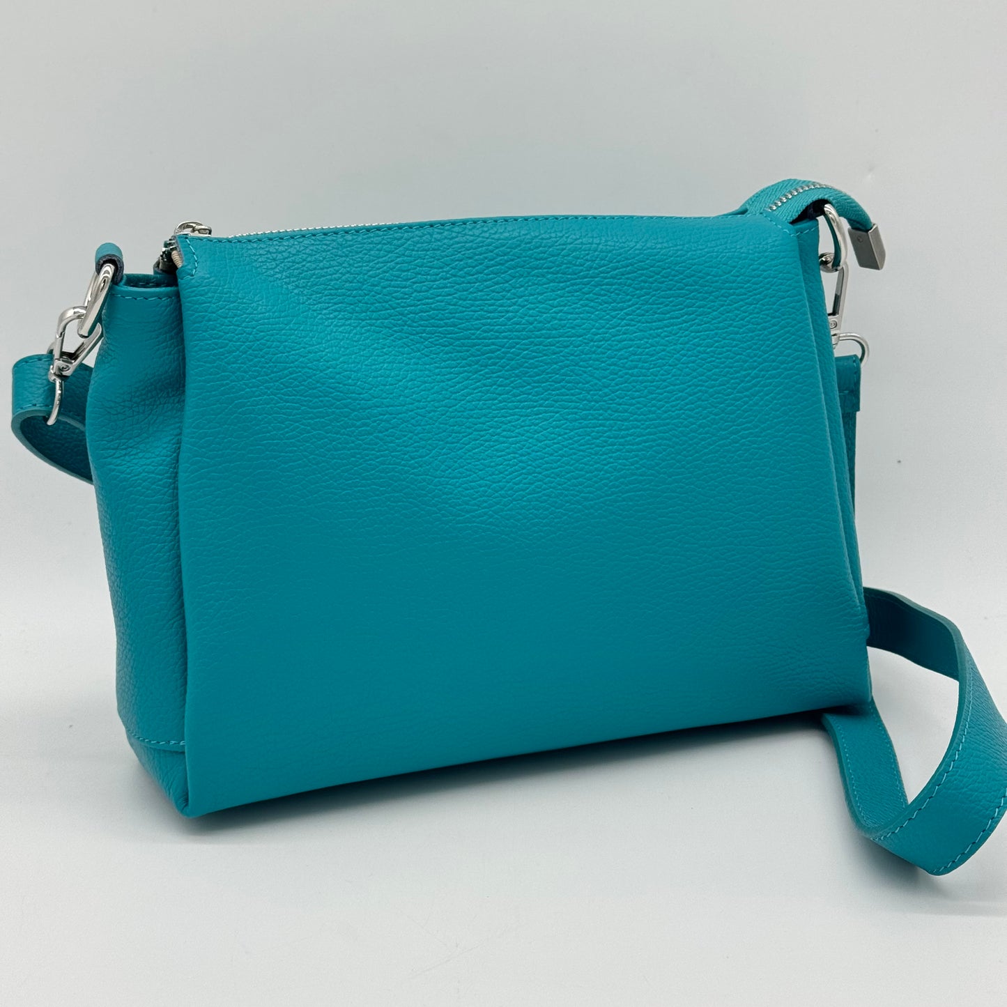 Leather Triple Compartment Crossbody Bag