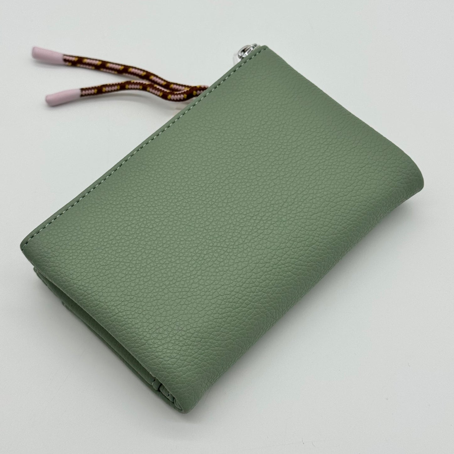Faux Leather Triple Zip Purse