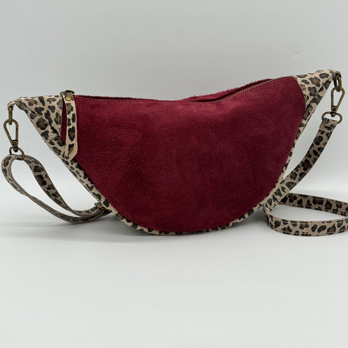 Suede Dumpling Style Crossbody Bag