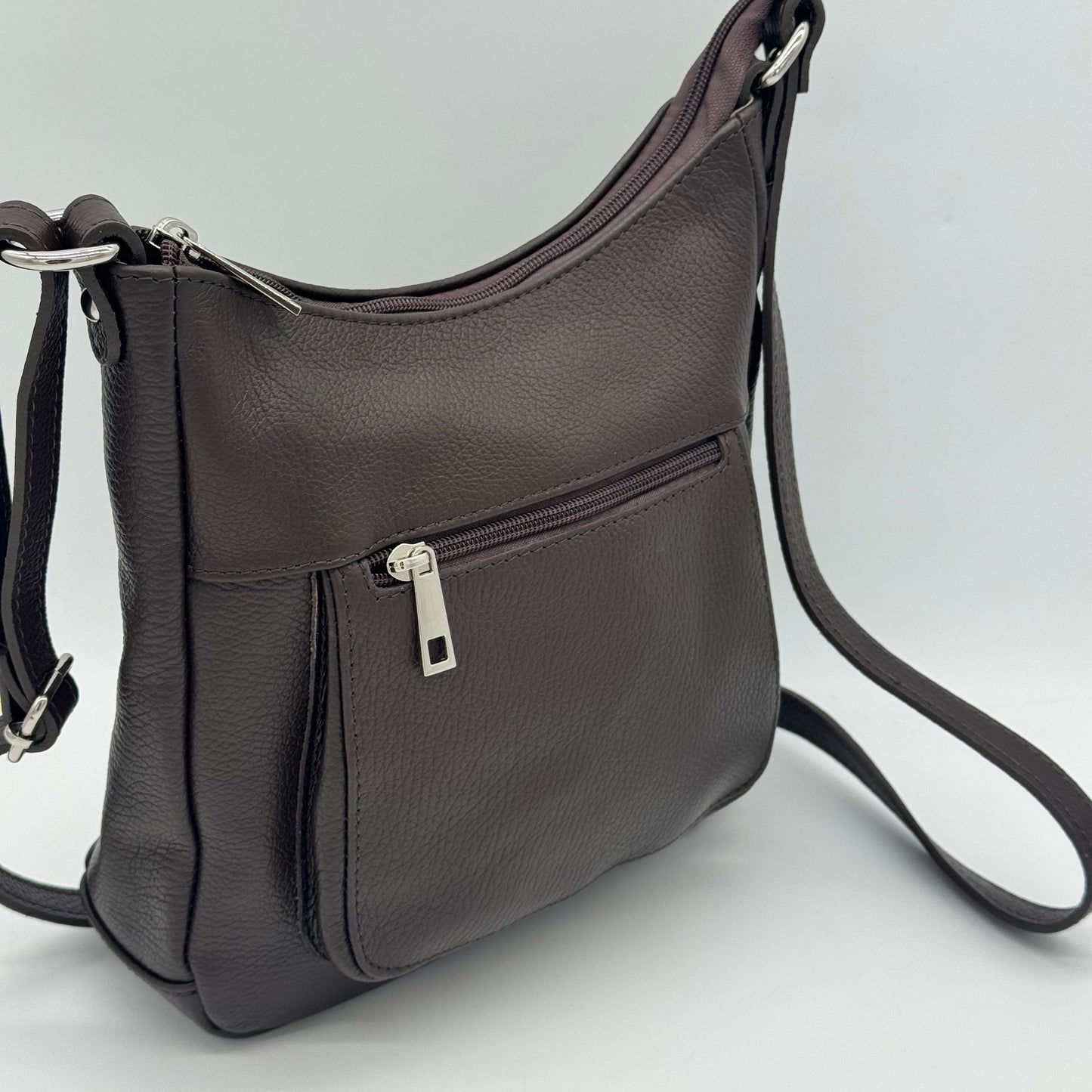Leather Messenger Crossbody Bag