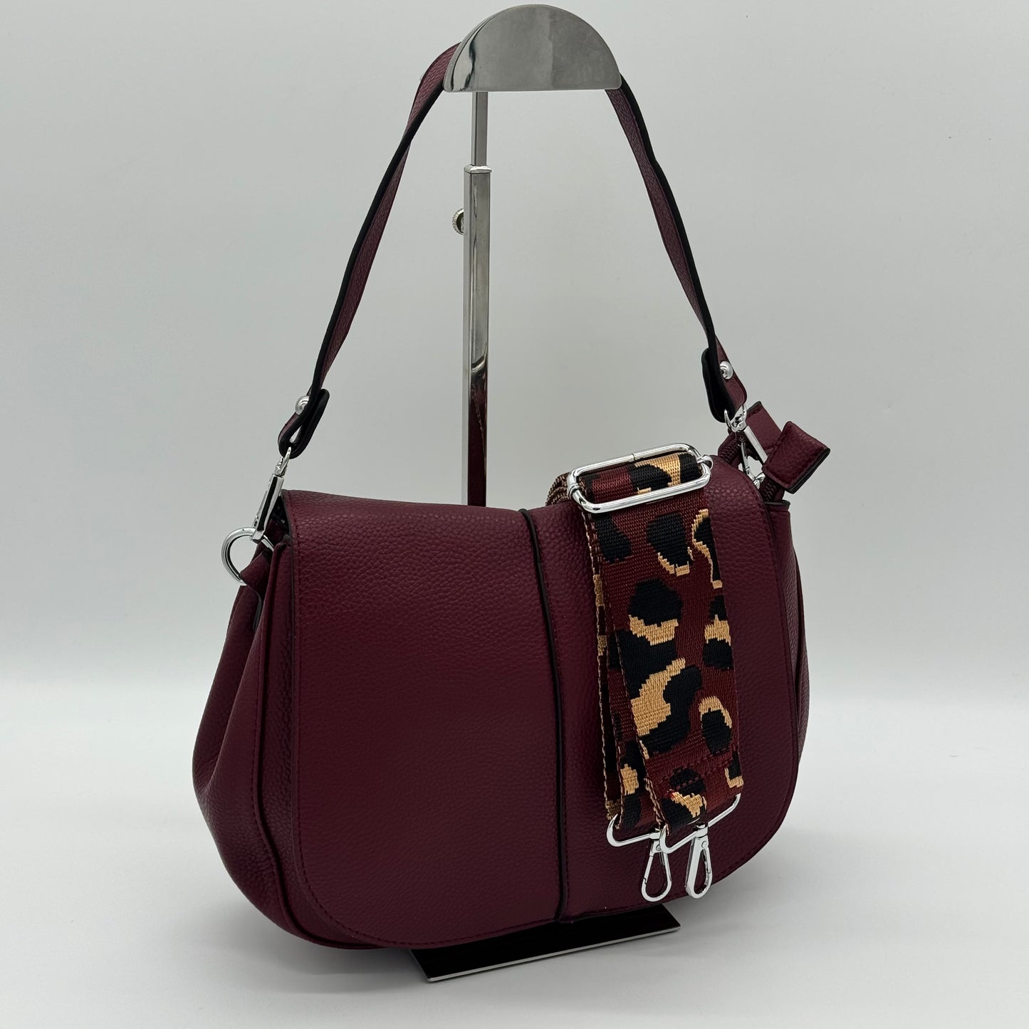 Faux Leather Crossbody Saddle Bag