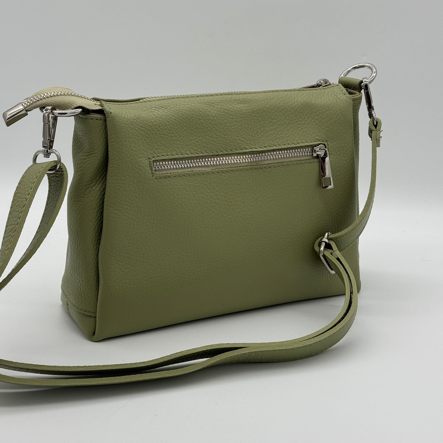 Leather Triple Compartment Crossbody Bag