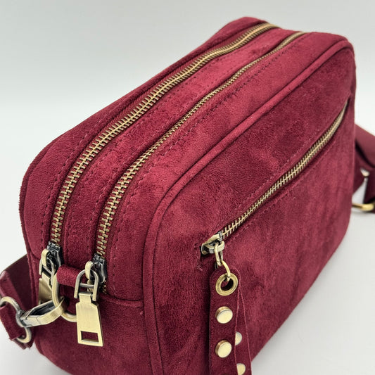 Faux Suede Crossbody Bag