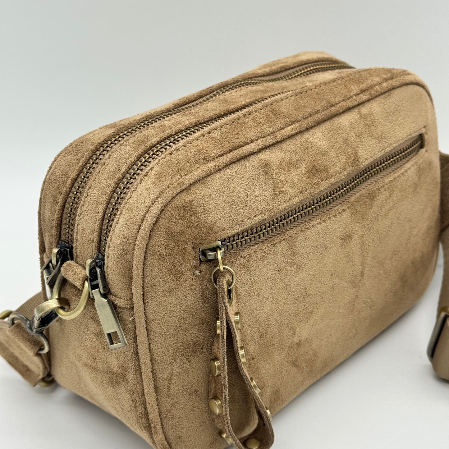 Faux Suede Crossbody Bag