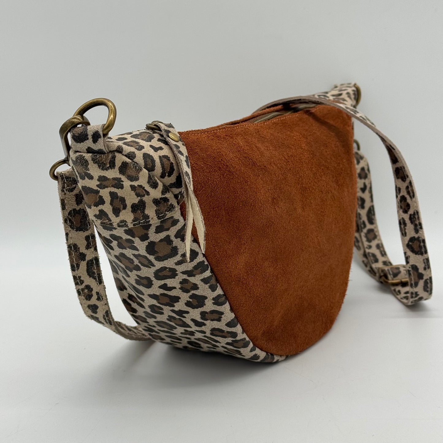 Suede Dumpling Style Crossbody Bag