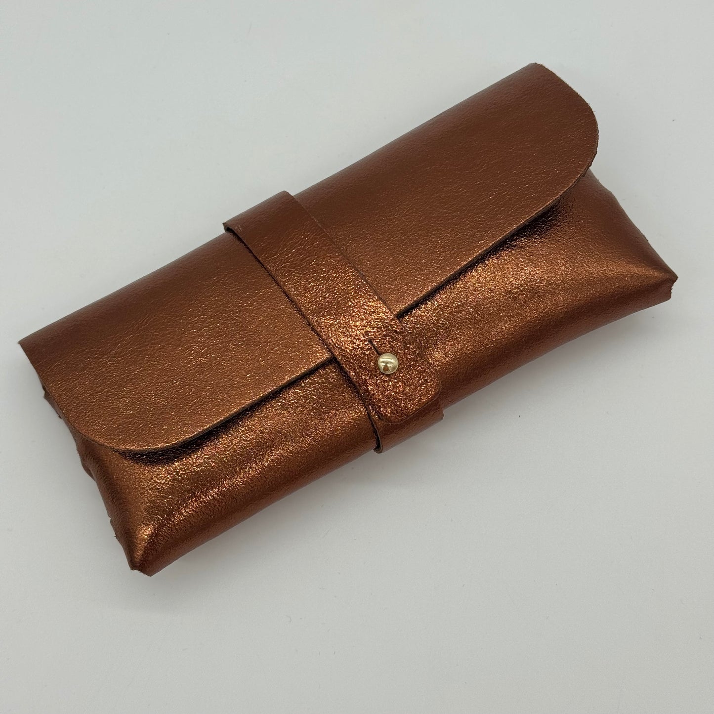 Metallic Leather Glasses Case