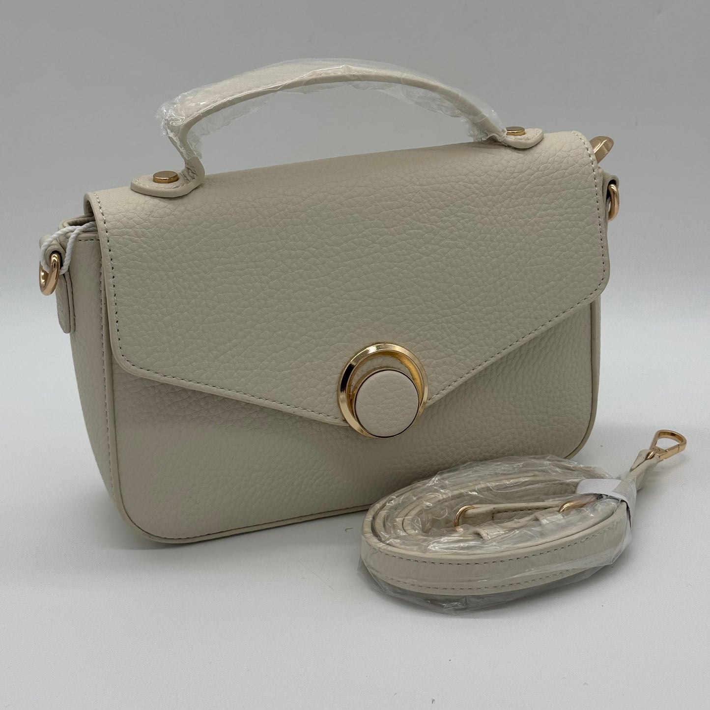 Faux Leather Crossbody Grab Bag