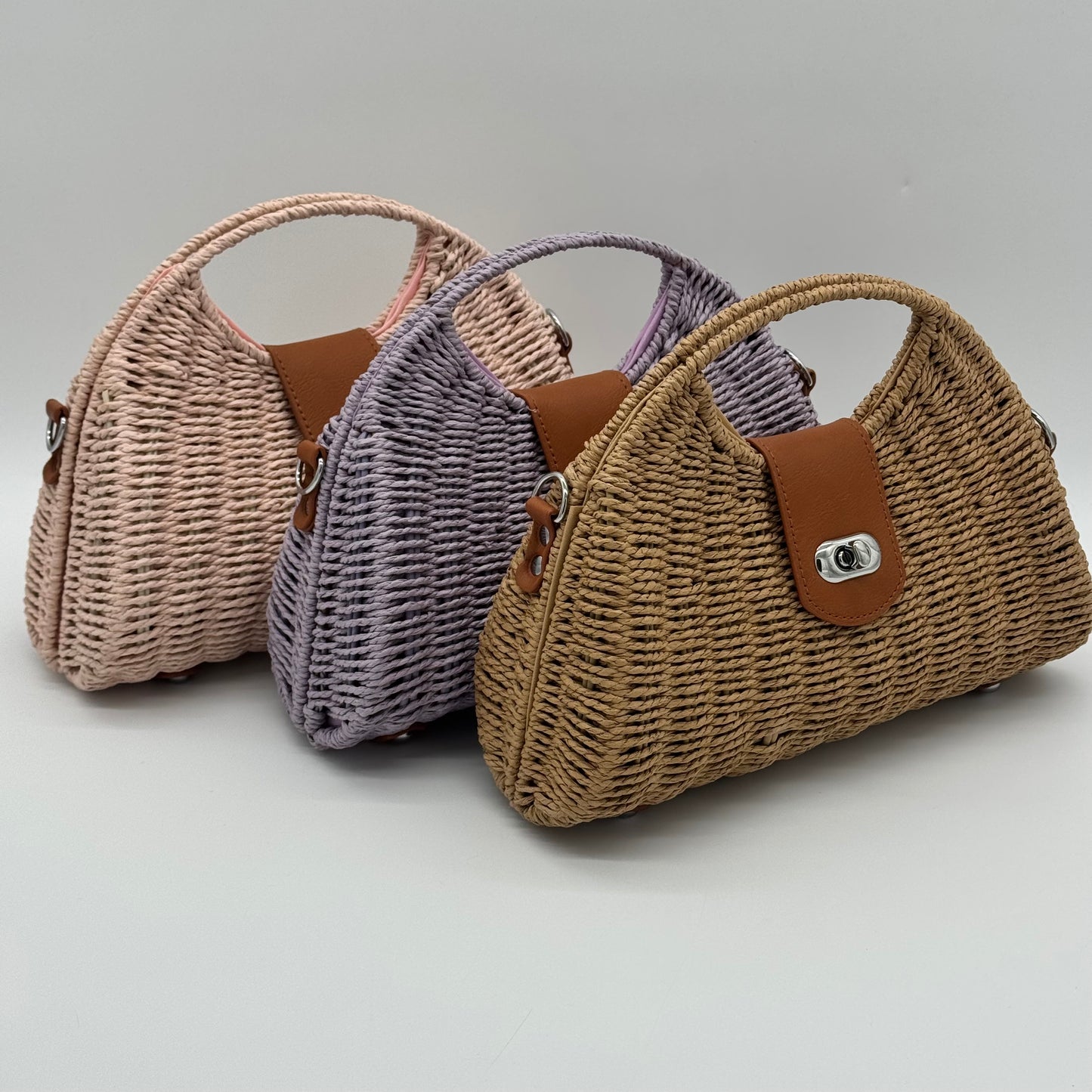 Straw Crossbody Grab Bag