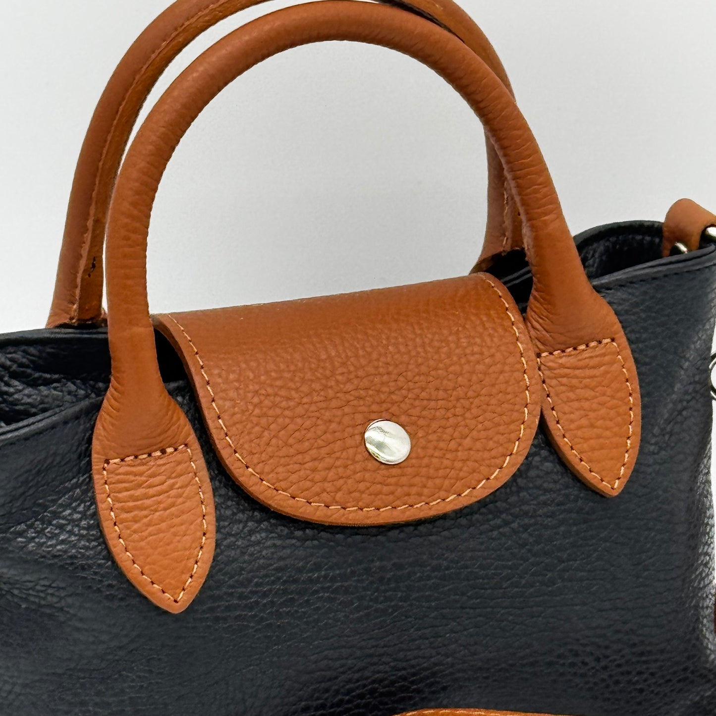 Leather Black Mini Tote Bag