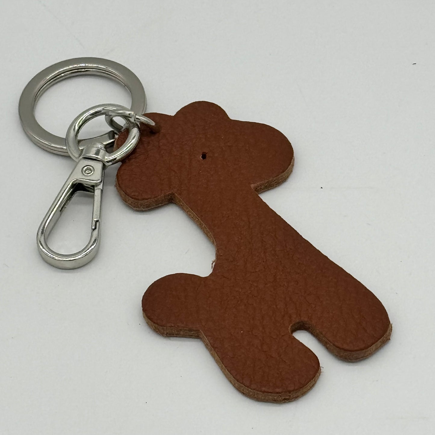 Leather Giraffe Bag Charm Keyring