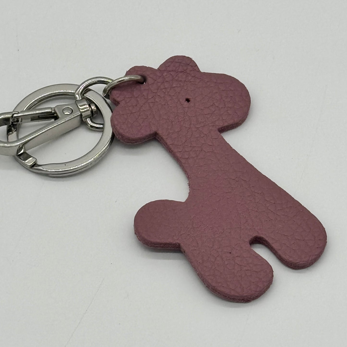 Leather Giraffe Bag Charm Keyring