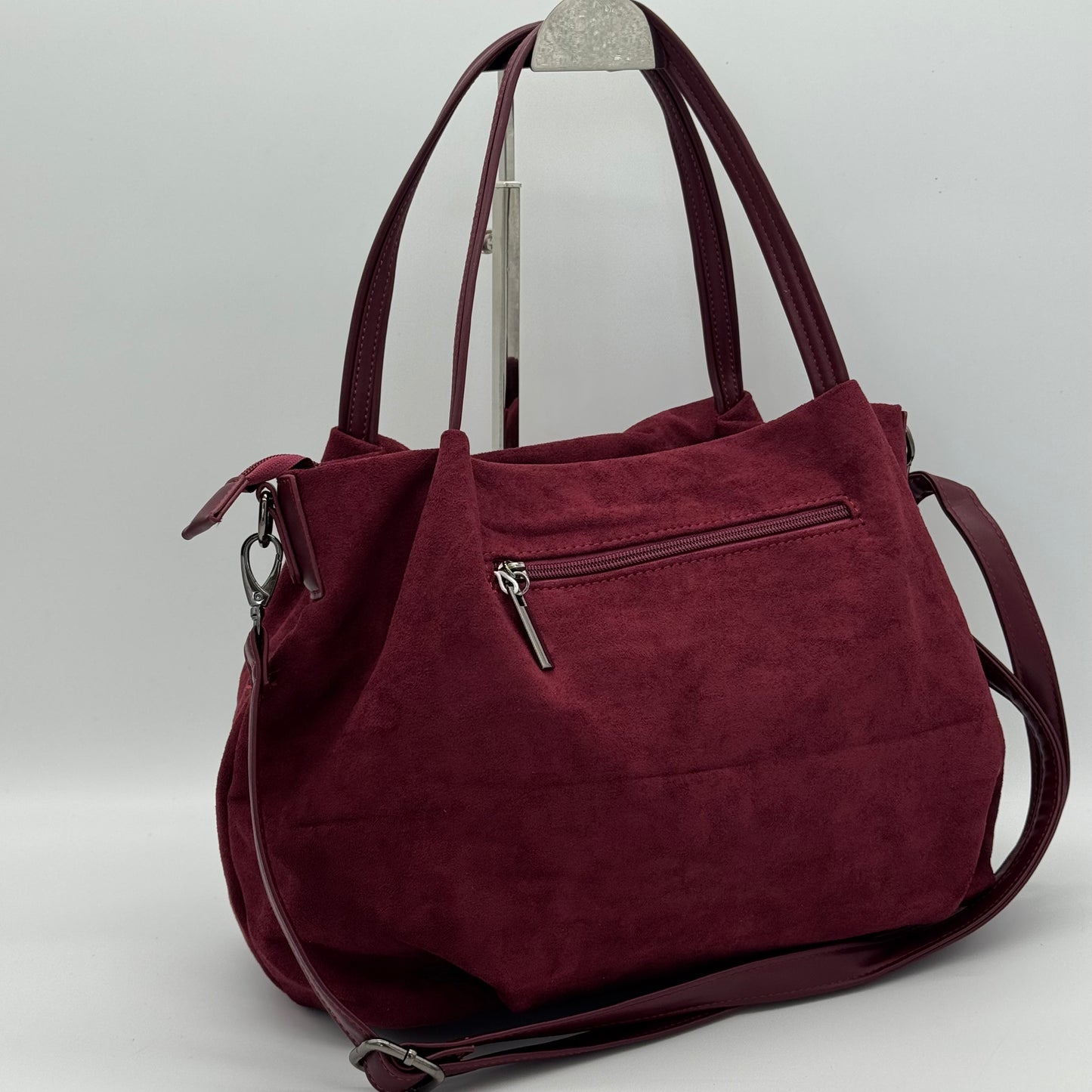 Faux Suede Slouch Shoulder Bag