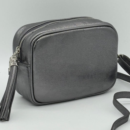Leather Metallic Crossbody Bag
