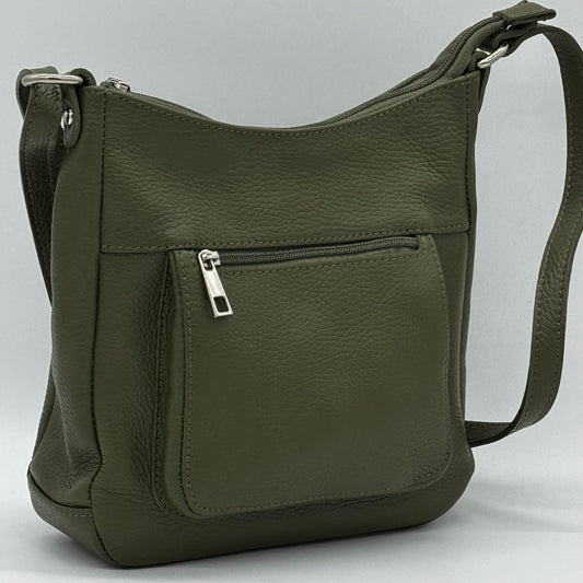 Leather Messenger Crossbody Bag