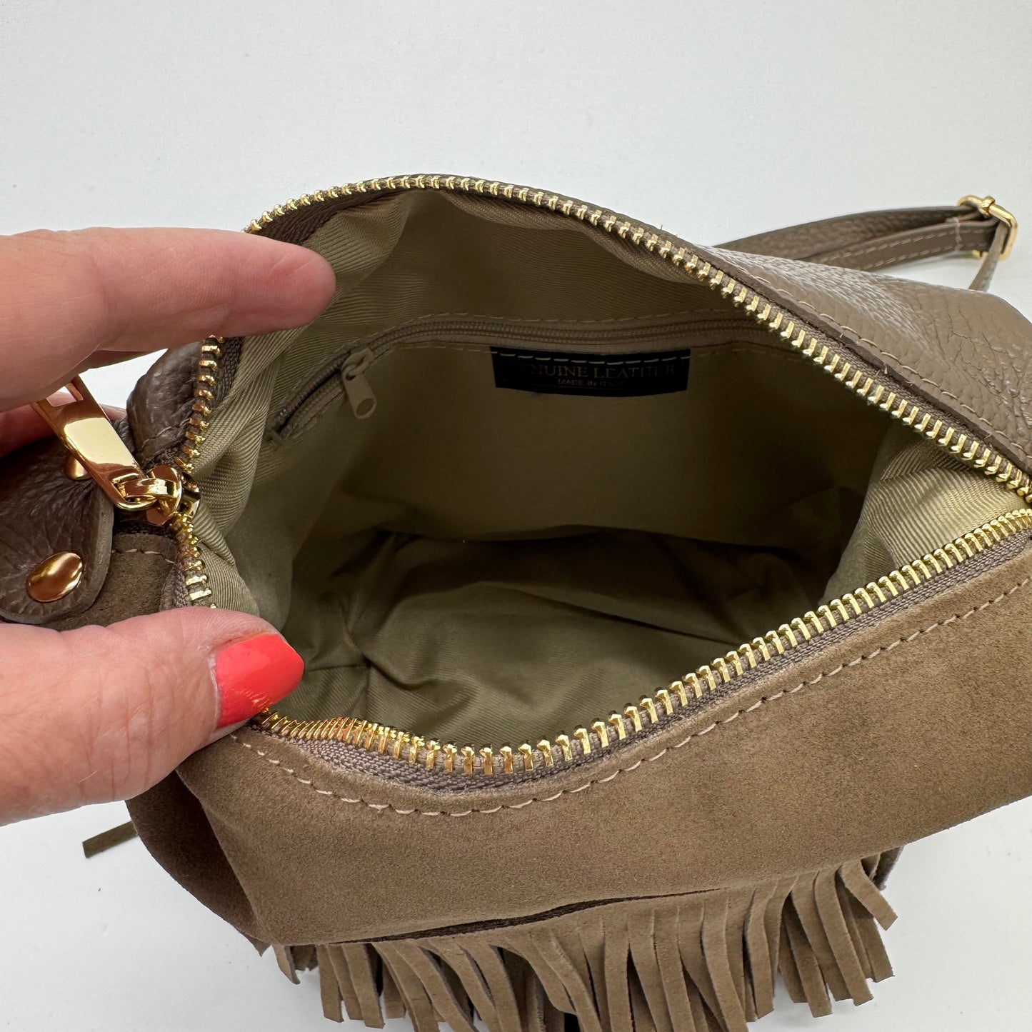 Suede Fringing Crossbody Bag