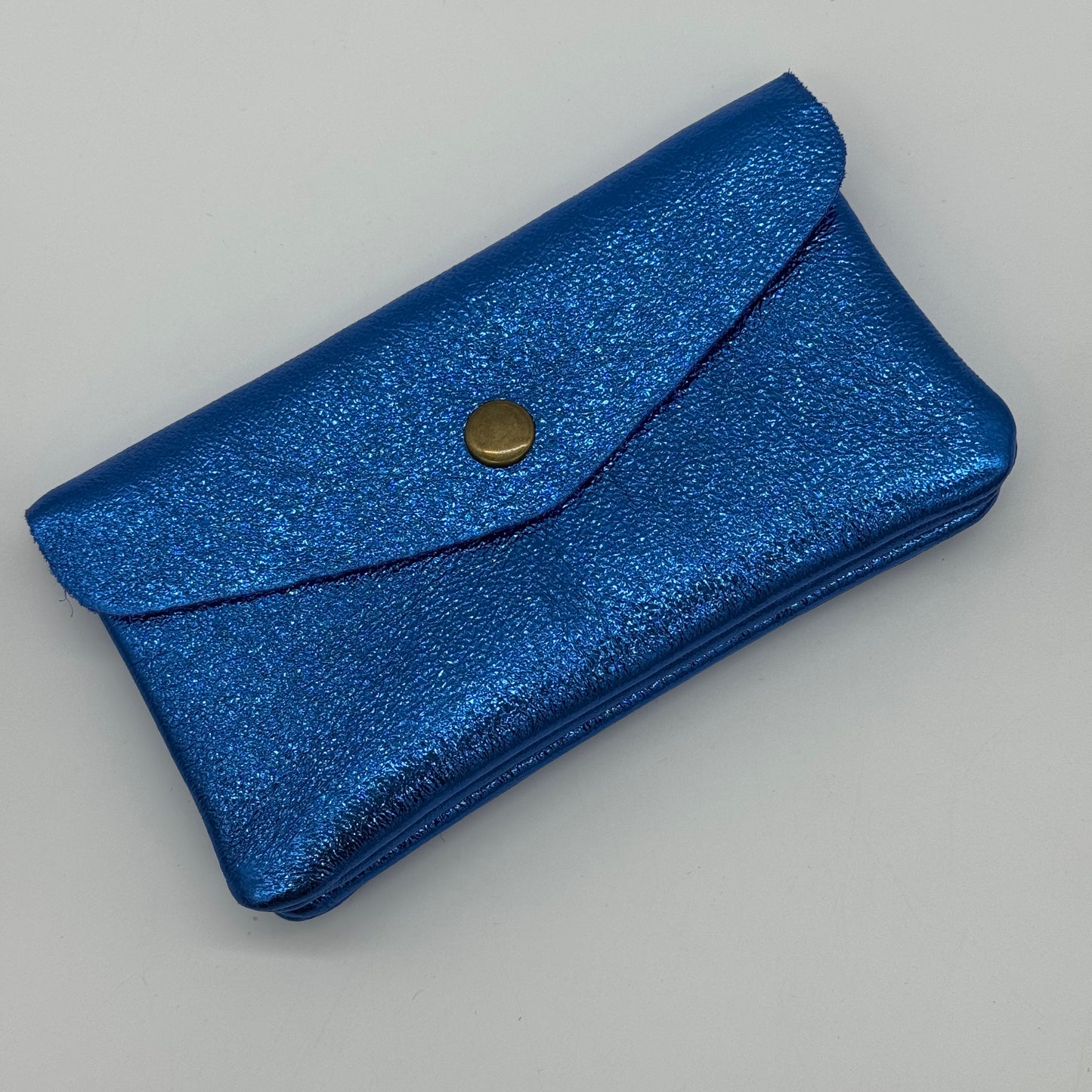 Leather Metallic Popper Purse