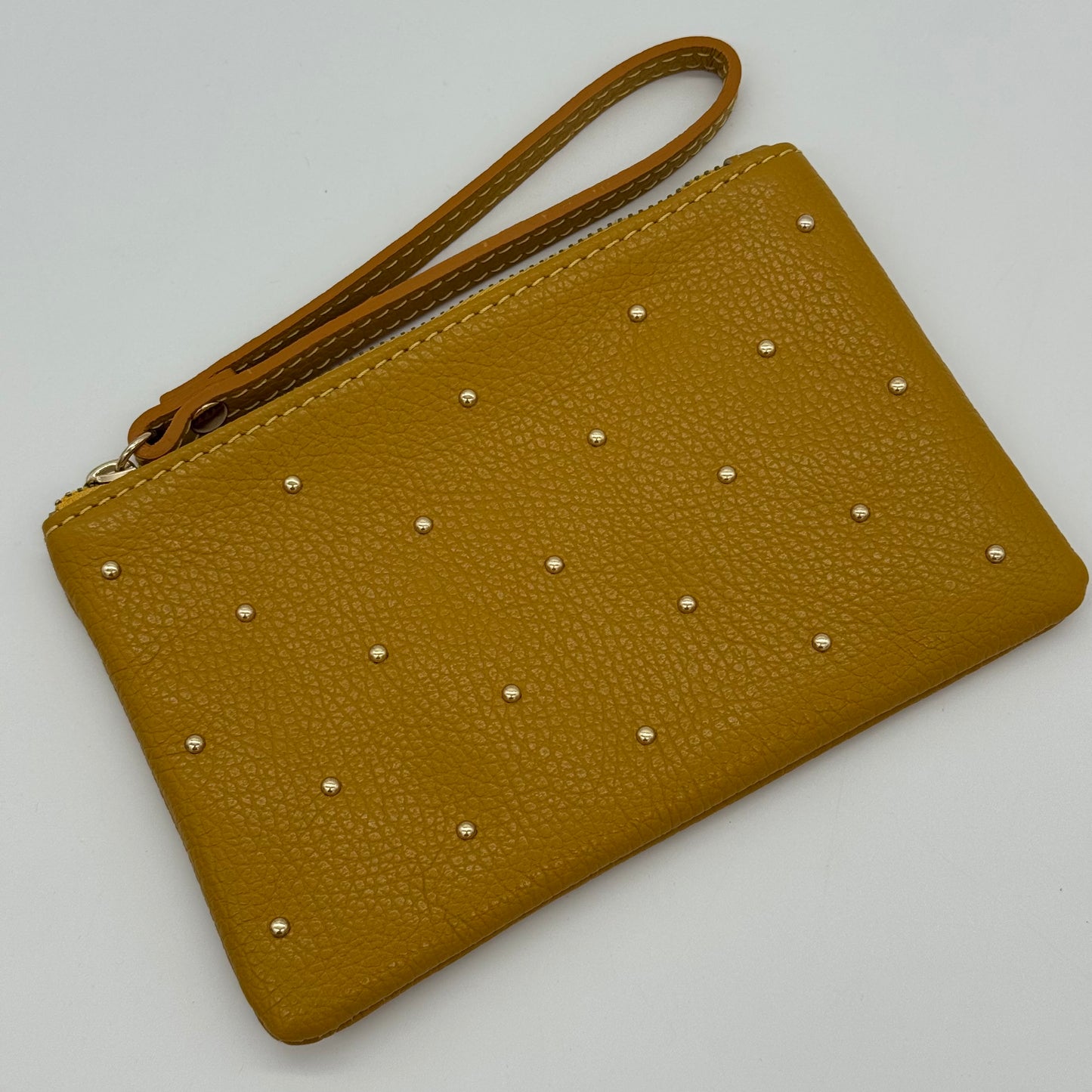 Leather Studded Wristlet Pouch