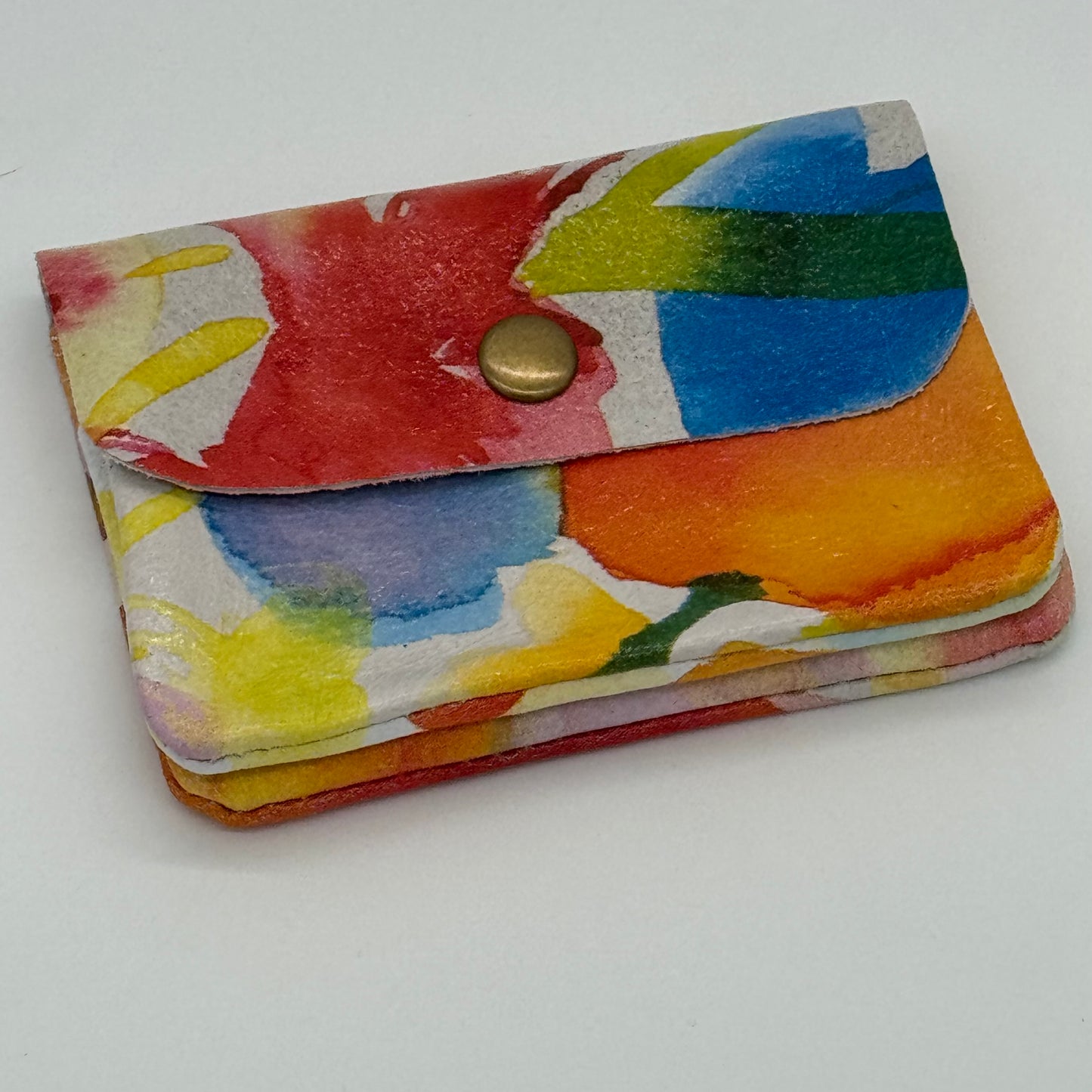 Leather Floral Mini Popper Purse