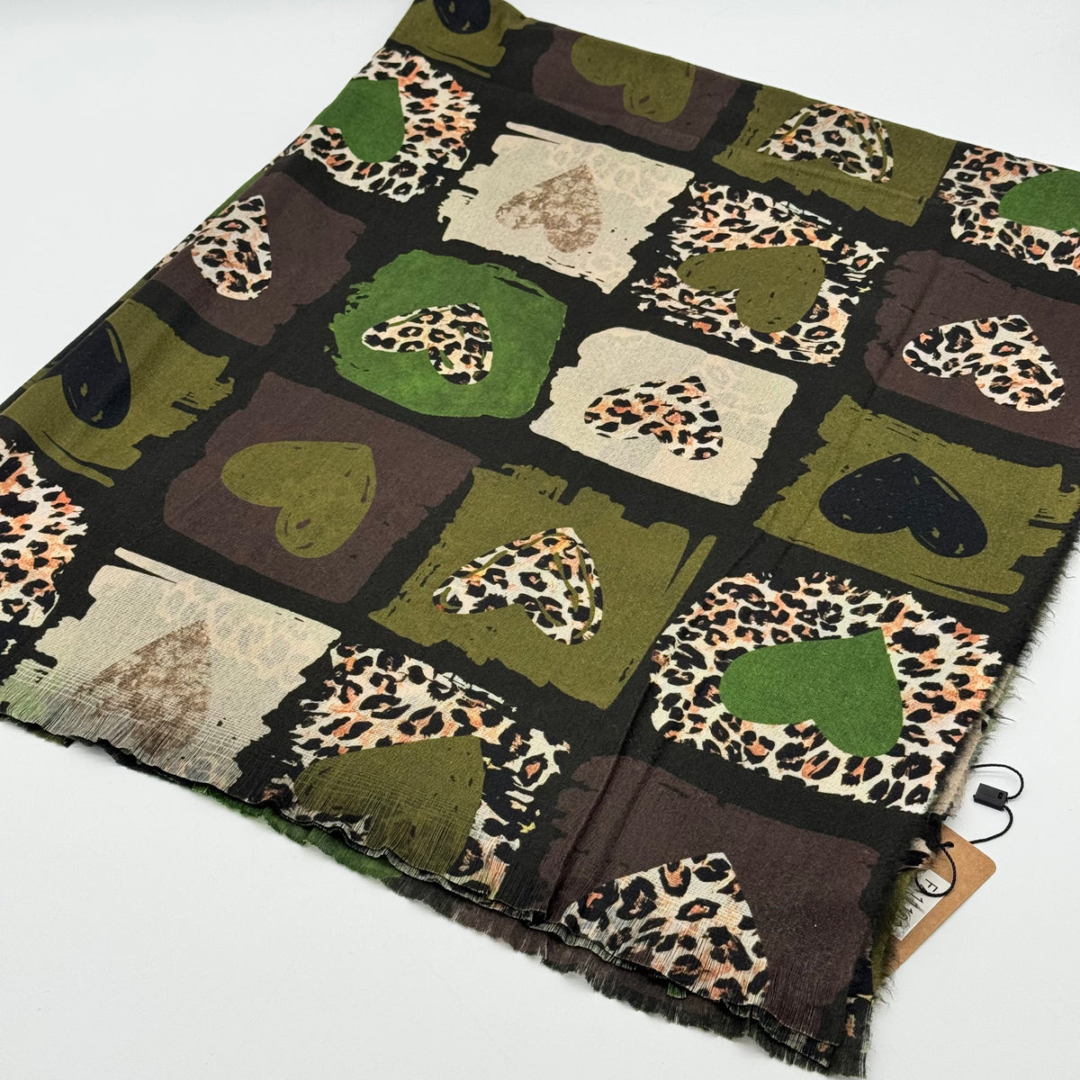 Leopard Heart Print Scarf