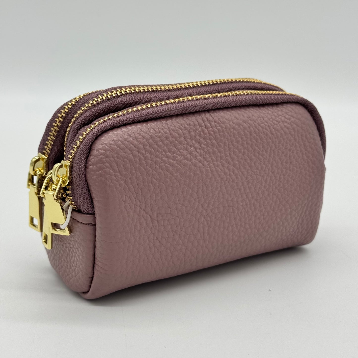 Leather Triple Zip Purse