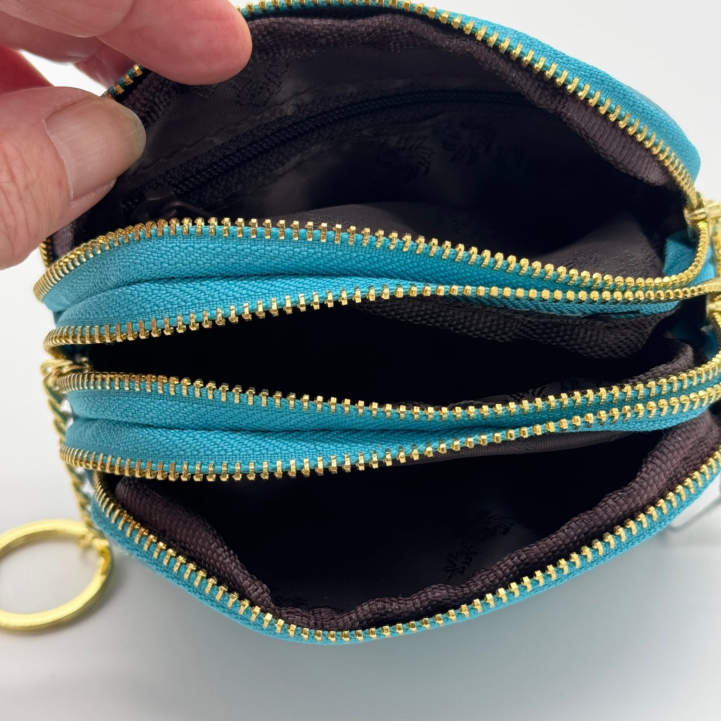 Leather Triple Zip Purse
